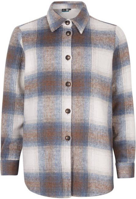 O'Neill geruite blouse bruin/wit/blauw