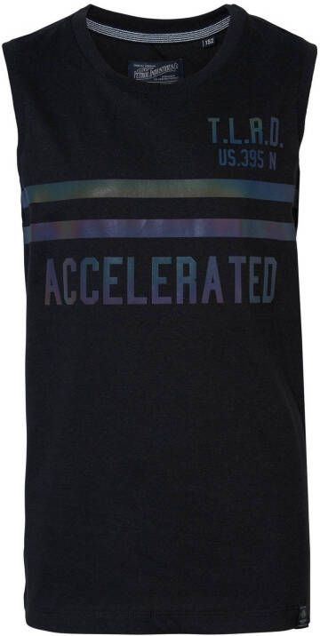 Petrol Industries mouwloos T shirt met printopdruk zwart