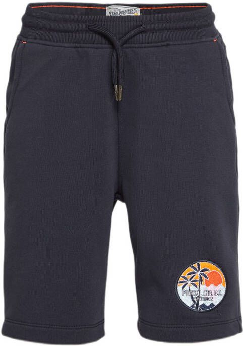 Petrol Industries regular fit sweatshort donkerblauw