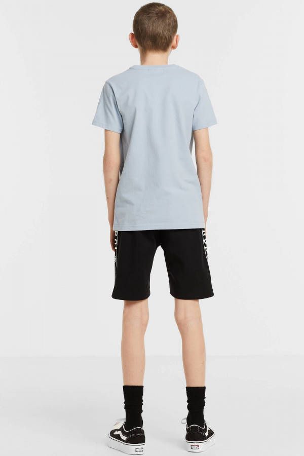 Petrol Industries regular fit sweatshort met zijstreep zwart