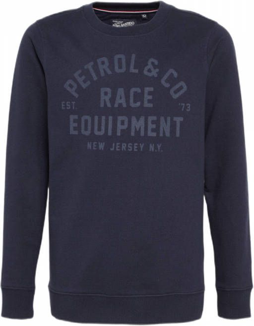 Petrol Industries sweater met logo donkerblauw