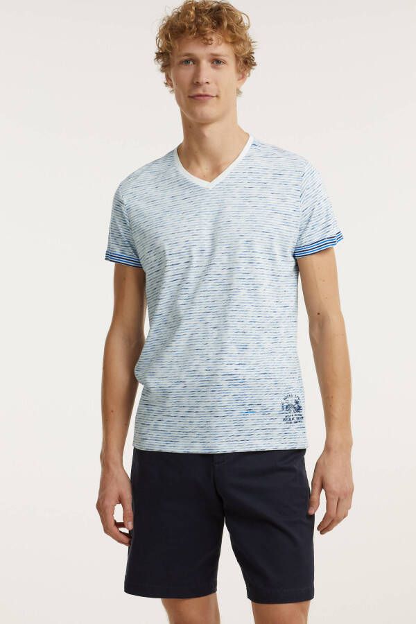 Petrol Industries T shirt met all over print lichtblauw