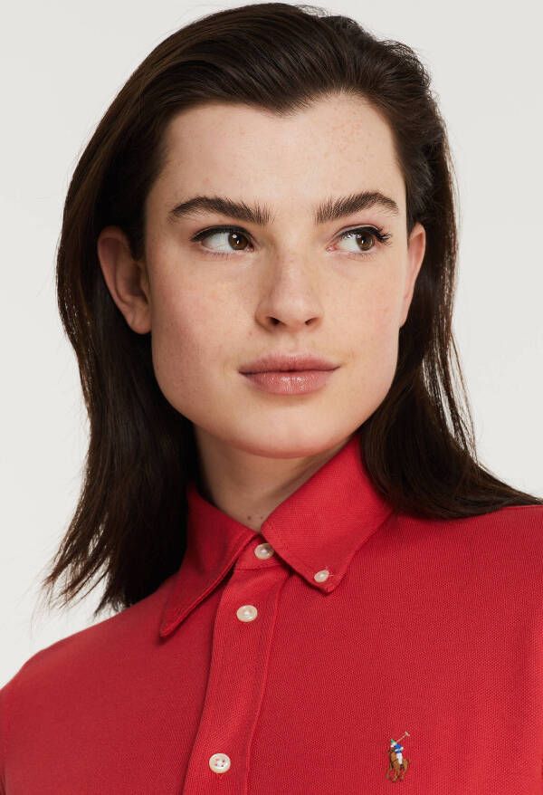 Ralph Lauren Blouse van piqué, katoen met logoborduring