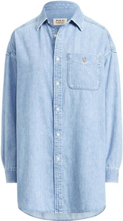 POLO Ralph Lauren denim blouse met borduursels light denim