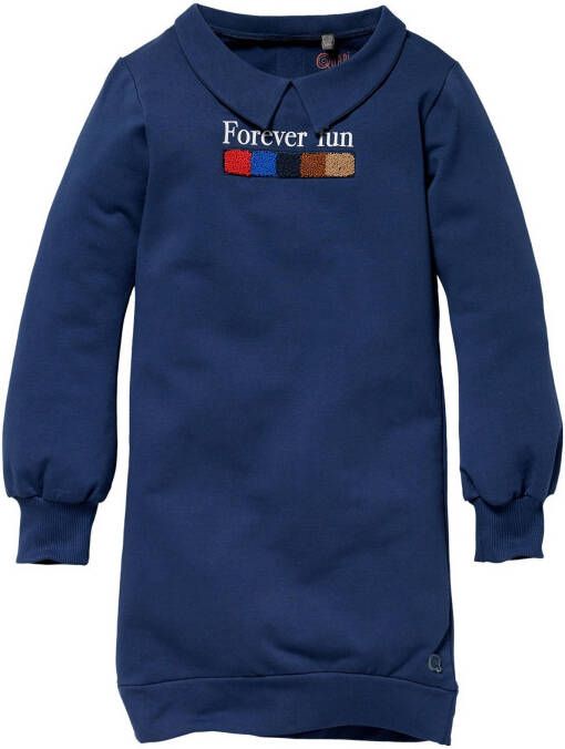 Quapi Girls jurk Kailyn met printopdruk donkerblauw