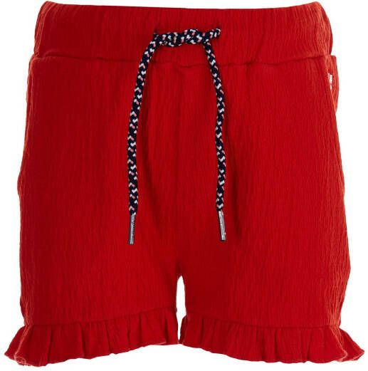 Quapi Girls regular fit short Fimke met textuur rood