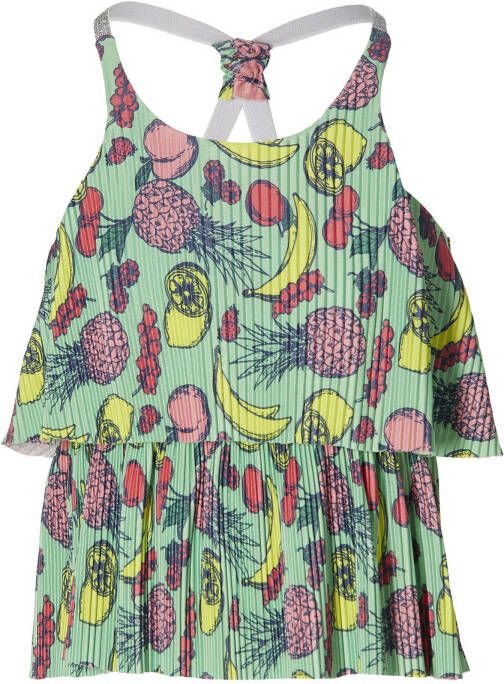 Quapi Girls top Felinda met all over print groen/multicolor