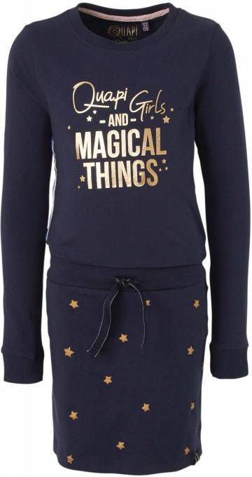 Quapi jurk Wouda met sterren donkerblauw/goud