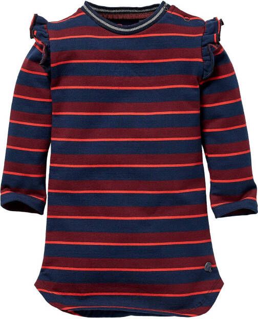 Quapi Mini gestreepte jurk Lieke rood/donkerblauw