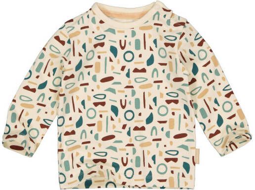 Quapi newborn baby longsleeve Mace met all over print beige/multicolor