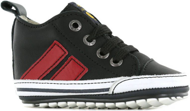 Shoesme BP21W028 H leren babyschoenen zwart/rood