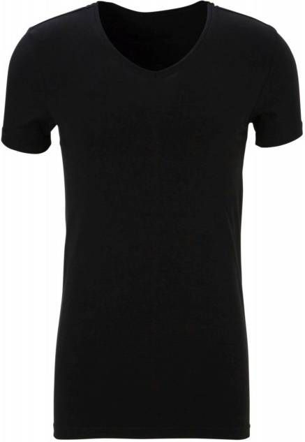 ten Cate extra lang slimfit T-shirt (set van 2) zwart