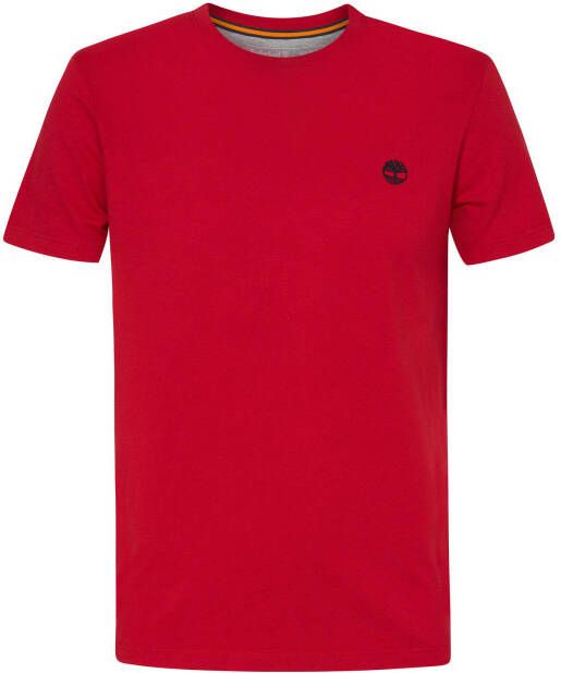 Timberland T shirt met logo donkerrood