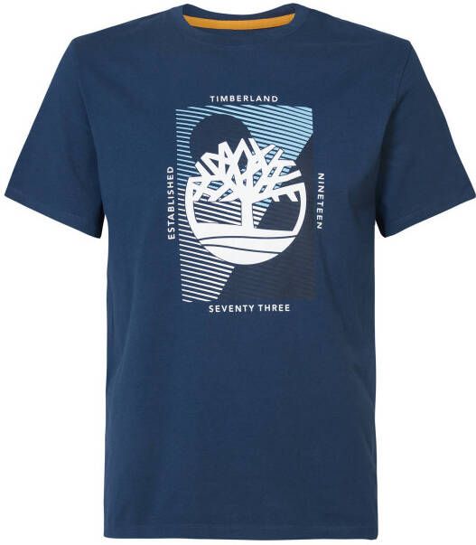 Timberland T shirt met printopdruk blauw