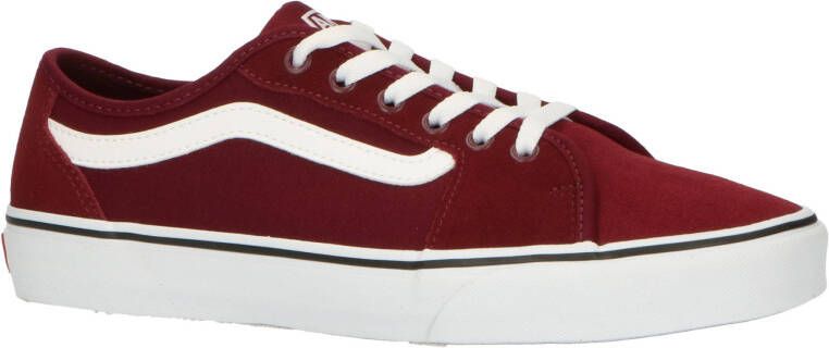 VANS Filmore Decon suède sneakers donkerrood/wit