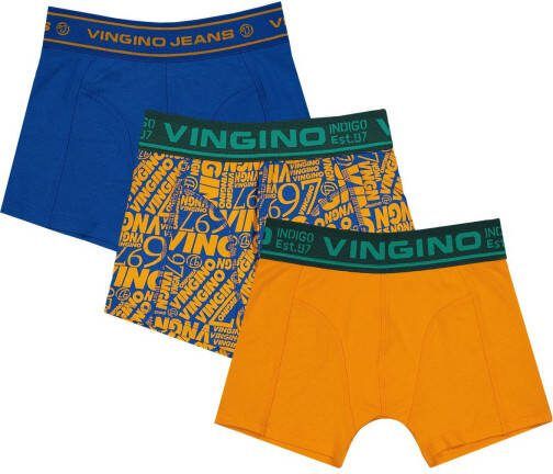 Vingino boxershort set van 3 blauw/oranje