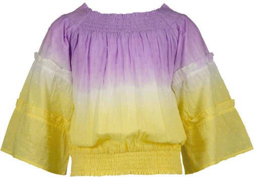 Vingino dip dye off shoulder top Libby lila/geel