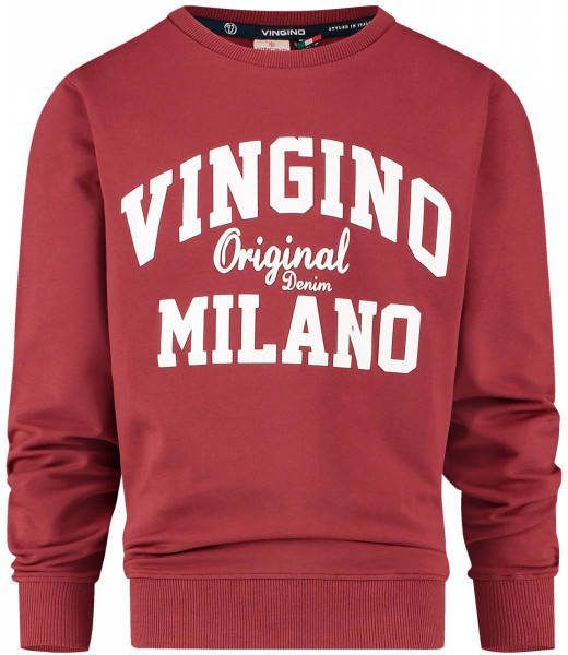 Vingino ! Jongens Sweater Maat 176 Aubergine Katoen/elasthan