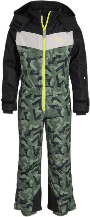 WE Fashion Castor skipak groen/wit/zwart