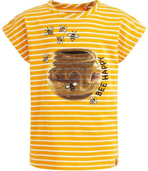 WE Fashion gestreept T shirt geel/wit