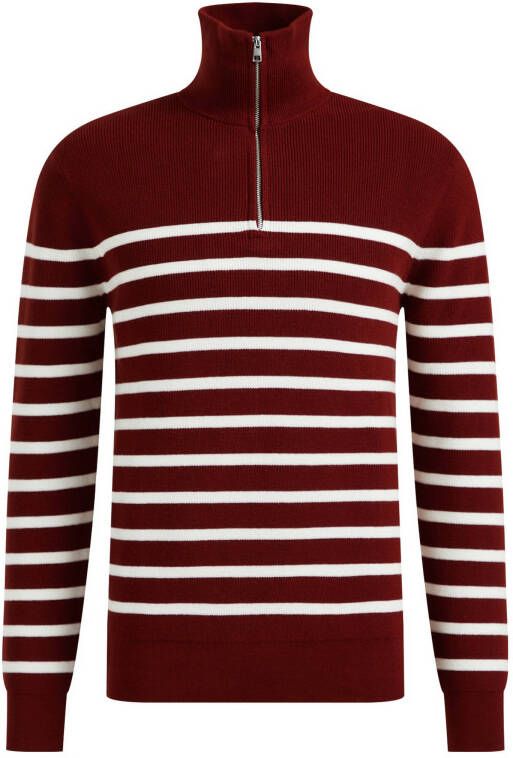 WE Fashion gestreepte schipperstrui donkerrood