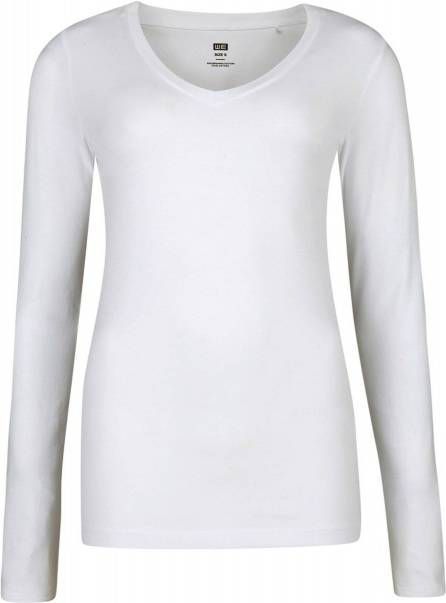 WE Fashion basic longsleeve met biologisch katoen wit