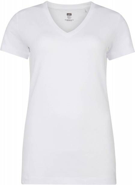 WE Fashion basic T shirt met biologisch katoen wit