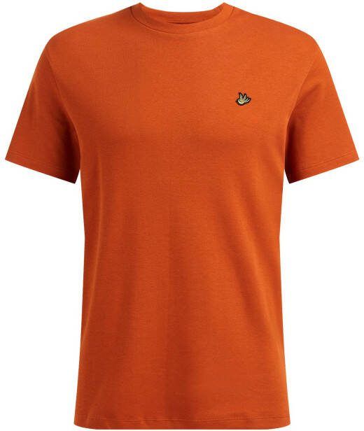 WE Fashion slim fit T shirt met logo bombay brown