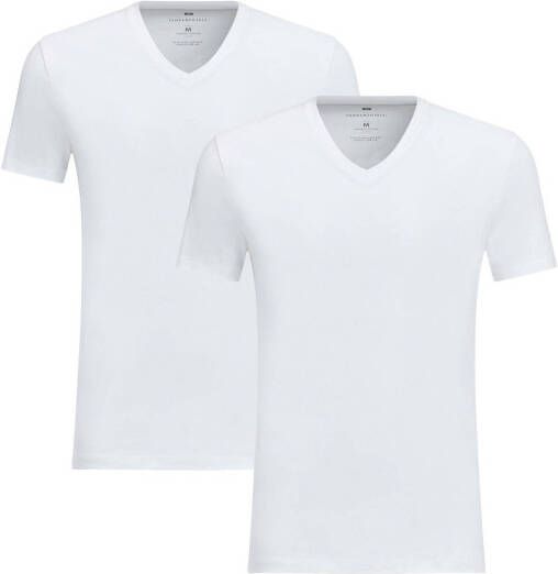 WE Fashion slim fit T shirt(set van 2)wit