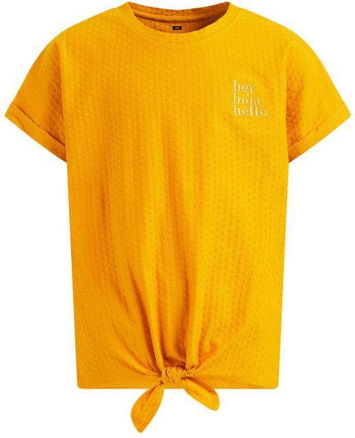 WE Fashion T shirt met tekst geel