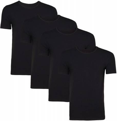 WE Fashion Fundamentals T-shirt zwart (set van 4)