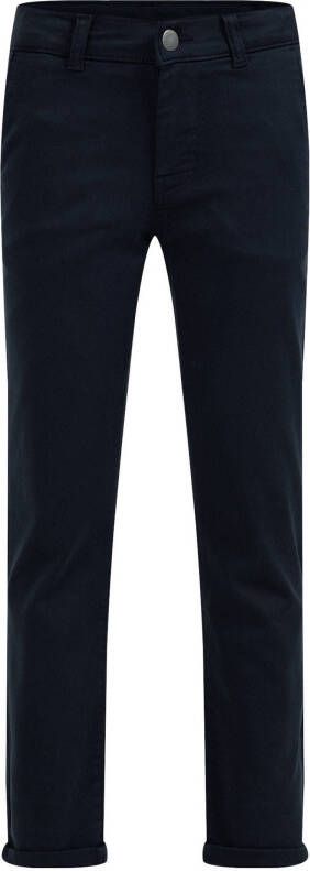 WE Fashion tapered fit chino donkerblauw